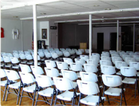 Community room with chairs set up