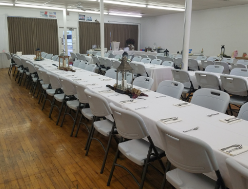 Community room set up for a reception