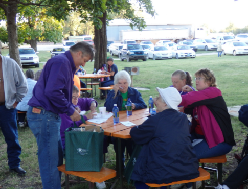 People having a picnic in a park